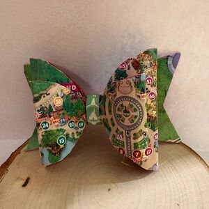 Official Disney Parks “Magic Kingdom” Park Map Hair Bow|Unique| One of a Kind